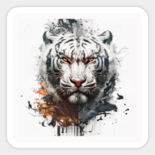 Tiger Portrait Animal Painting Wildlife Outdoors Adventure Sticker